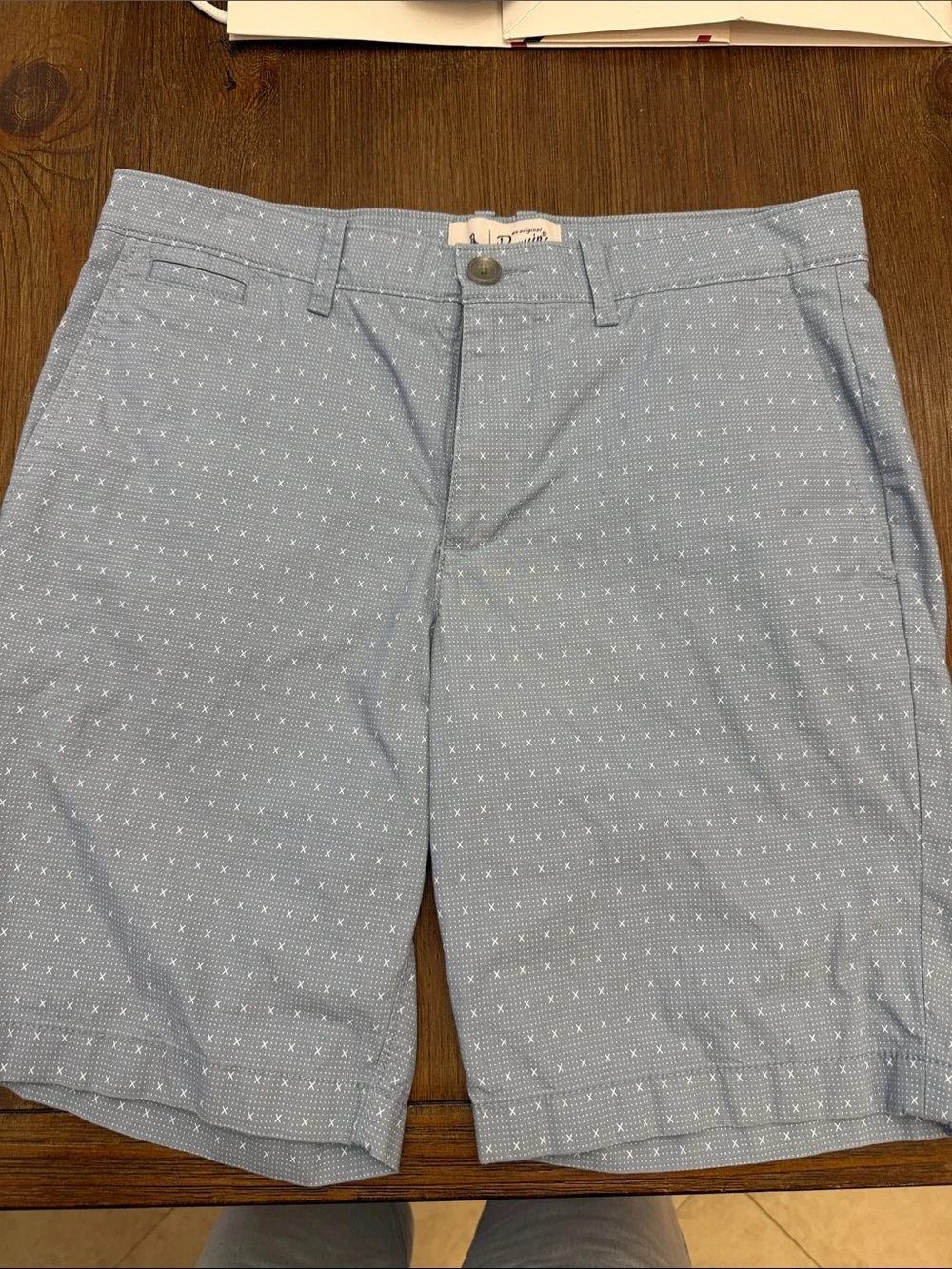 Original Penguin Light Blue Micro-X Flat Front Shorts